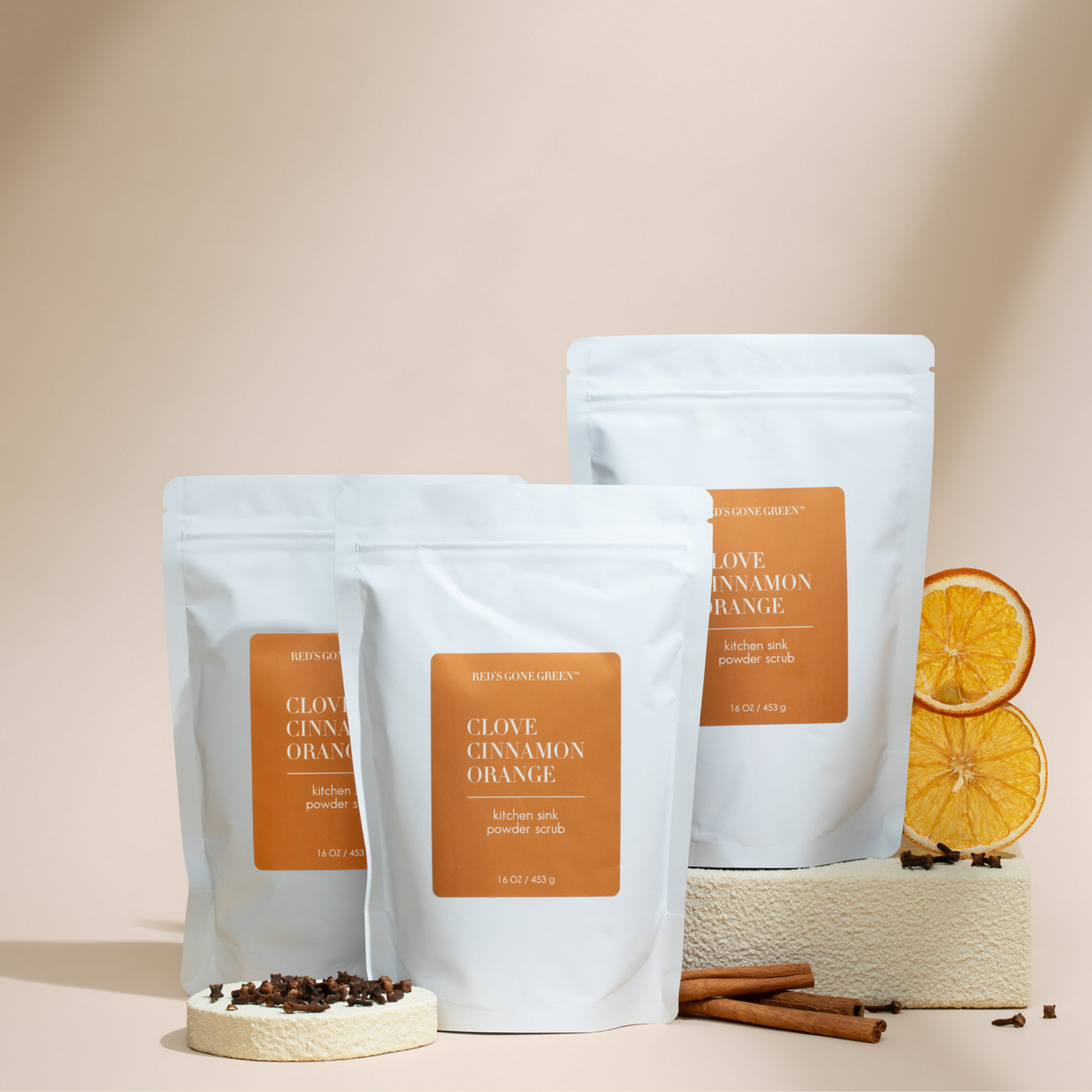 Clove Cinnamon Orange Kitchen Sink Powder Scrub Refill, 16 oz
