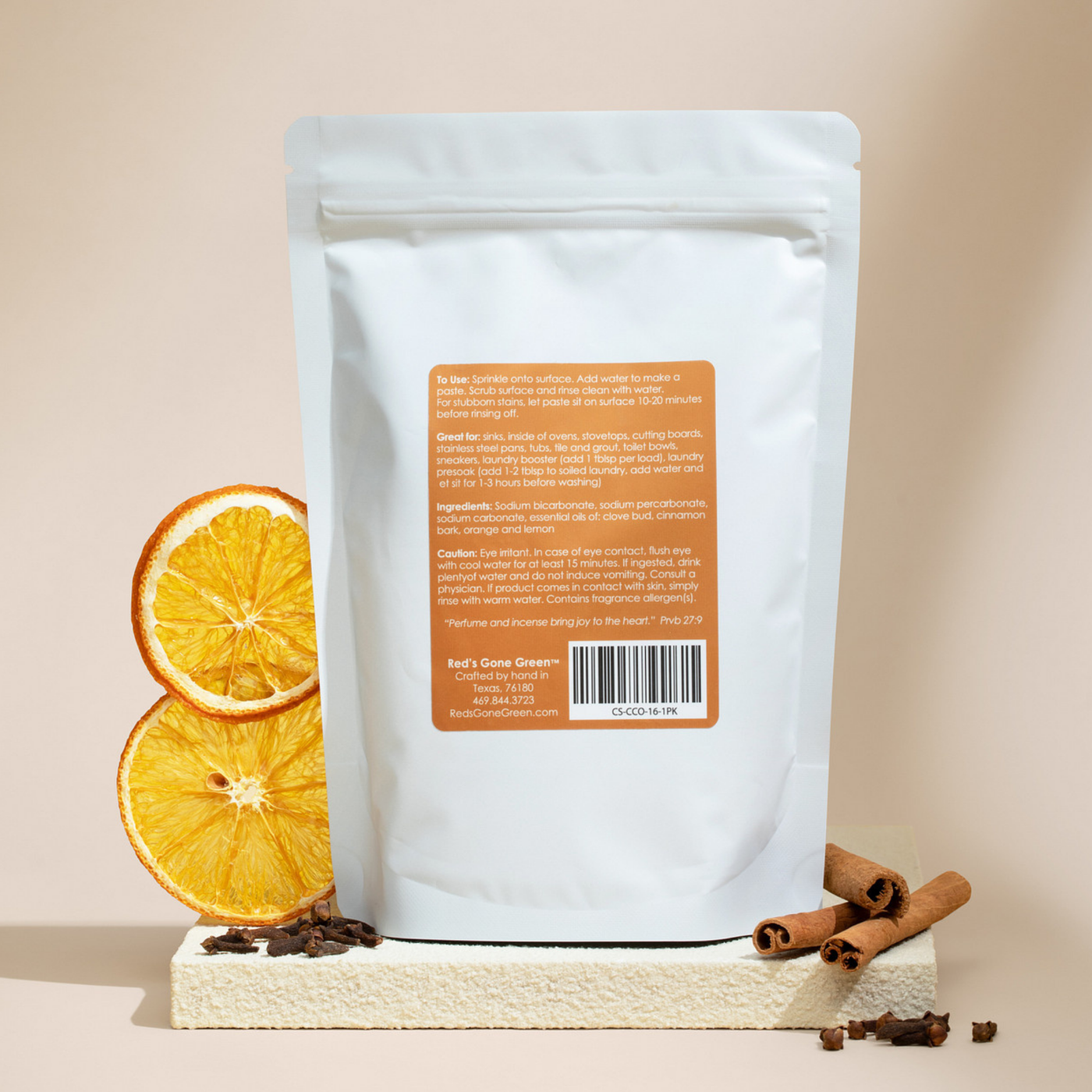 Clove Cinnamon Orange Kitchen Sink Powder Scrub Refill, 16 oz