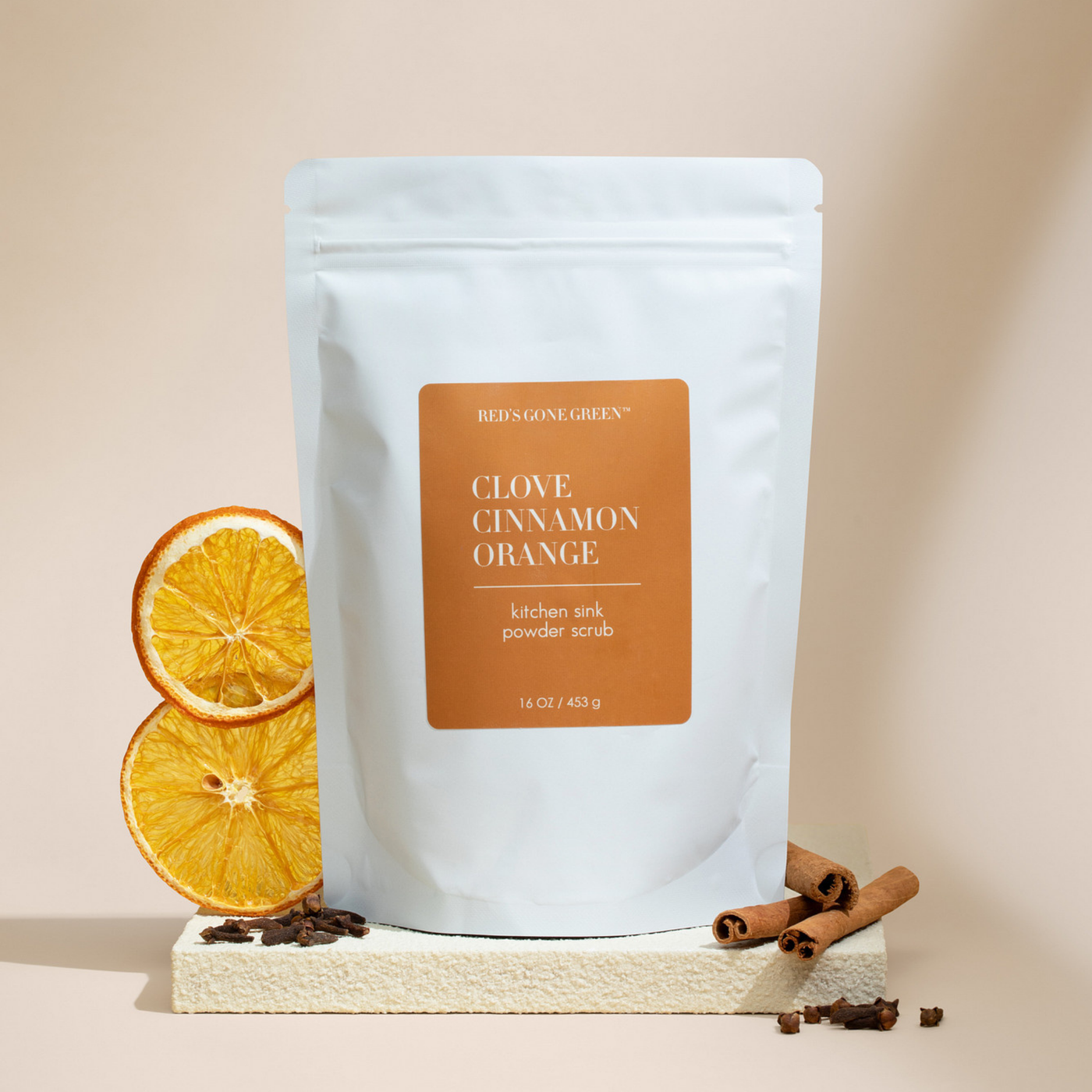 Clove Cinnamon Orange Kitchen Sink Powder Scrub Refill, 16 oz