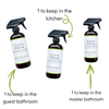Red’s Gone Green Clove Cinnamon Vanilla All Purpose Cleaner 3-pack on white background, natural non-toxic cleaner for glass and granite.