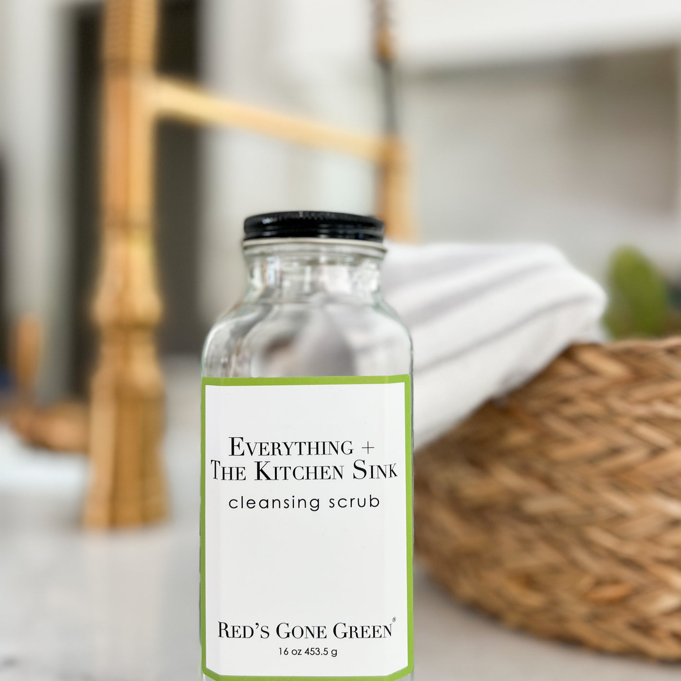 Cleansing Sink Scrub Refillable Glass Bottle