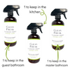 Red’s Gone Green Lavender Vanilla All Purpose Cleaner 3-pack on white background, natural non-toxic cleaner for glass and granite.