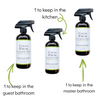 Red’s Gone Green Clove Cinnamon Vanilla All Purpose Cleaner 3-pack on white background, natural non-toxic cleaner for glass and granite.
