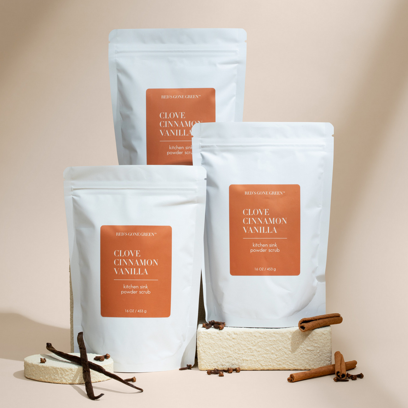 Clove Cinnamon Vanilla Kitchen Sink Powder Scrub Refill, 16 oz
