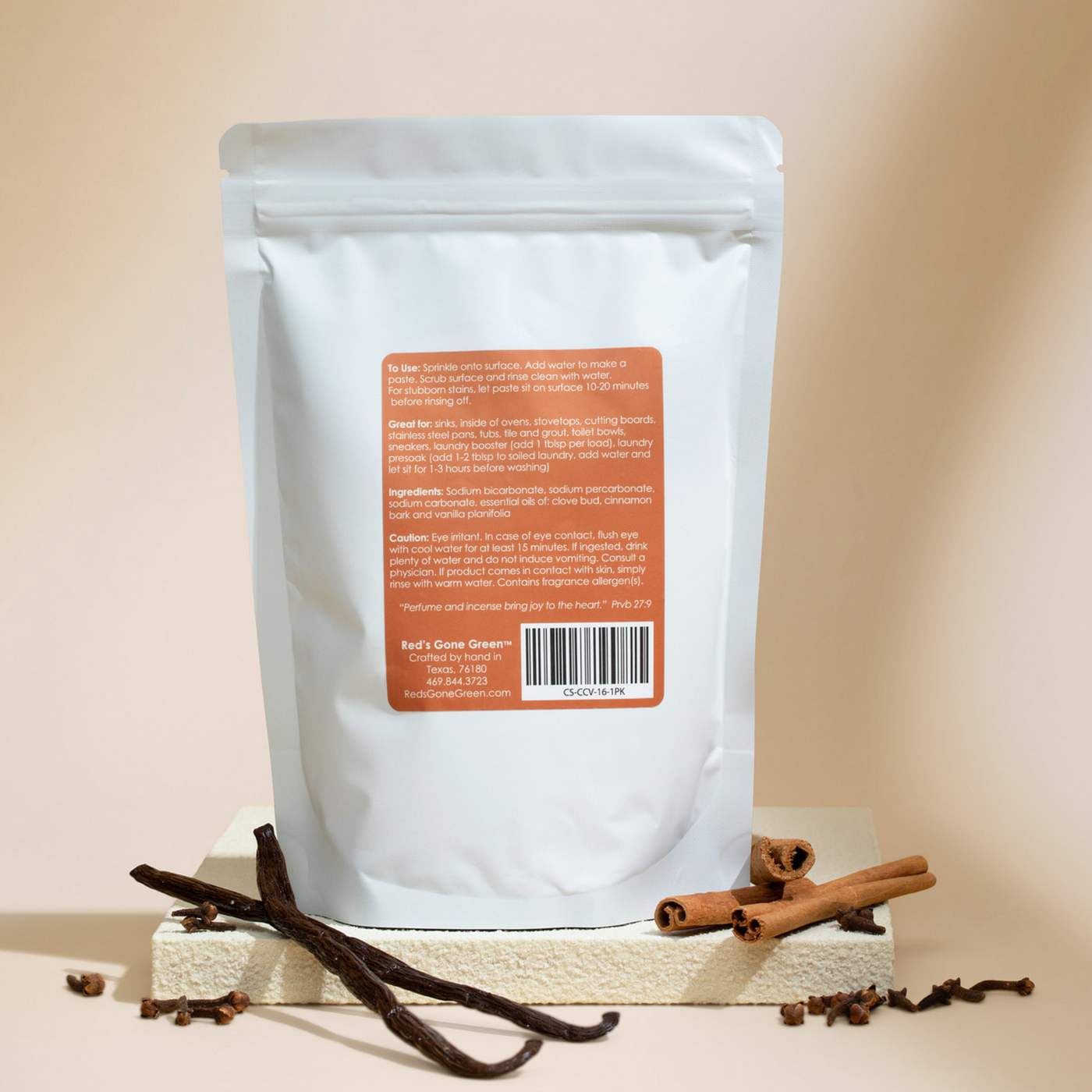 Clove Cinnamon Vanilla Kitchen Sink Powder Scrub Refill, 16 oz