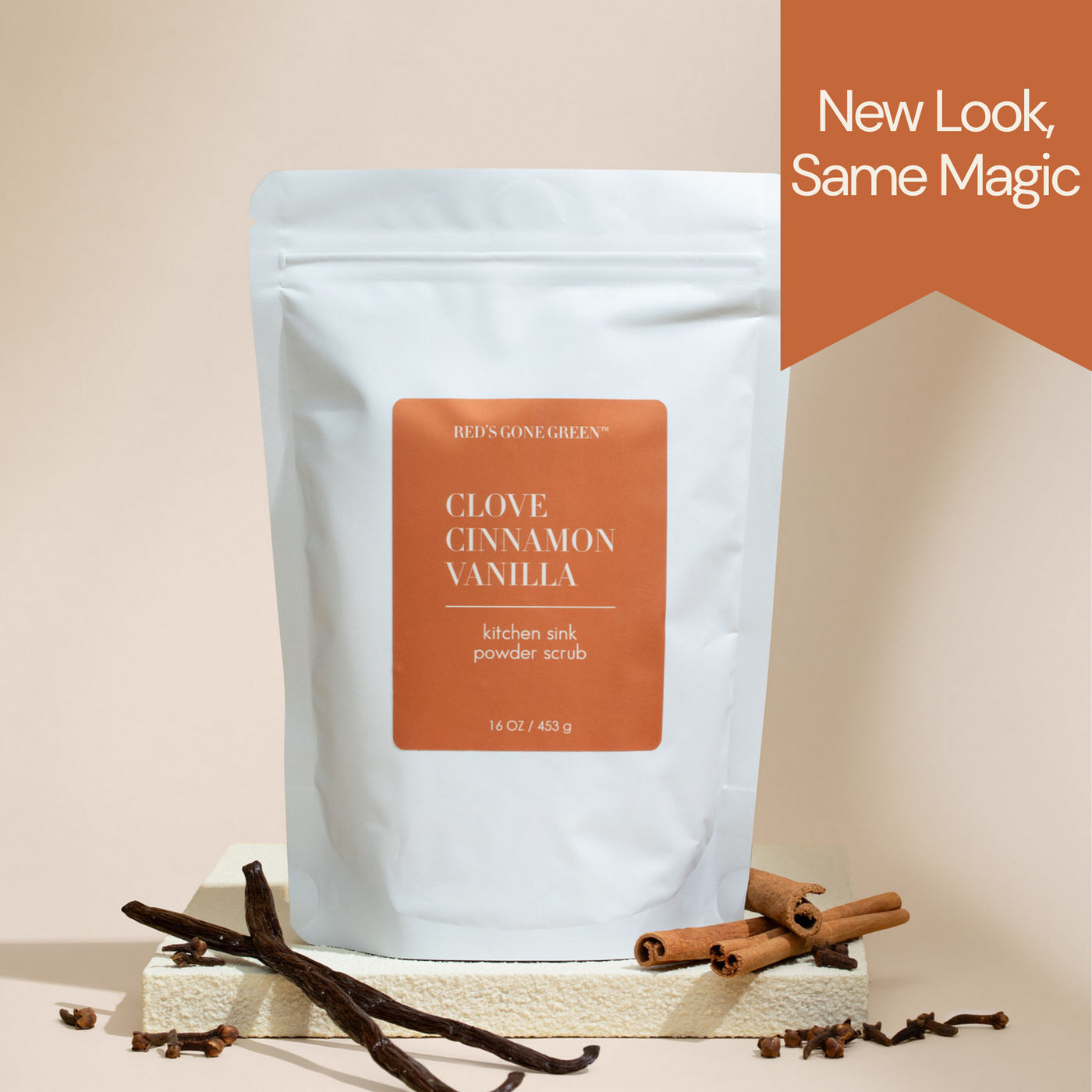 Clove Cinnamon Vanilla Kitchen Sink Powder Scrub Refill, 16 oz
