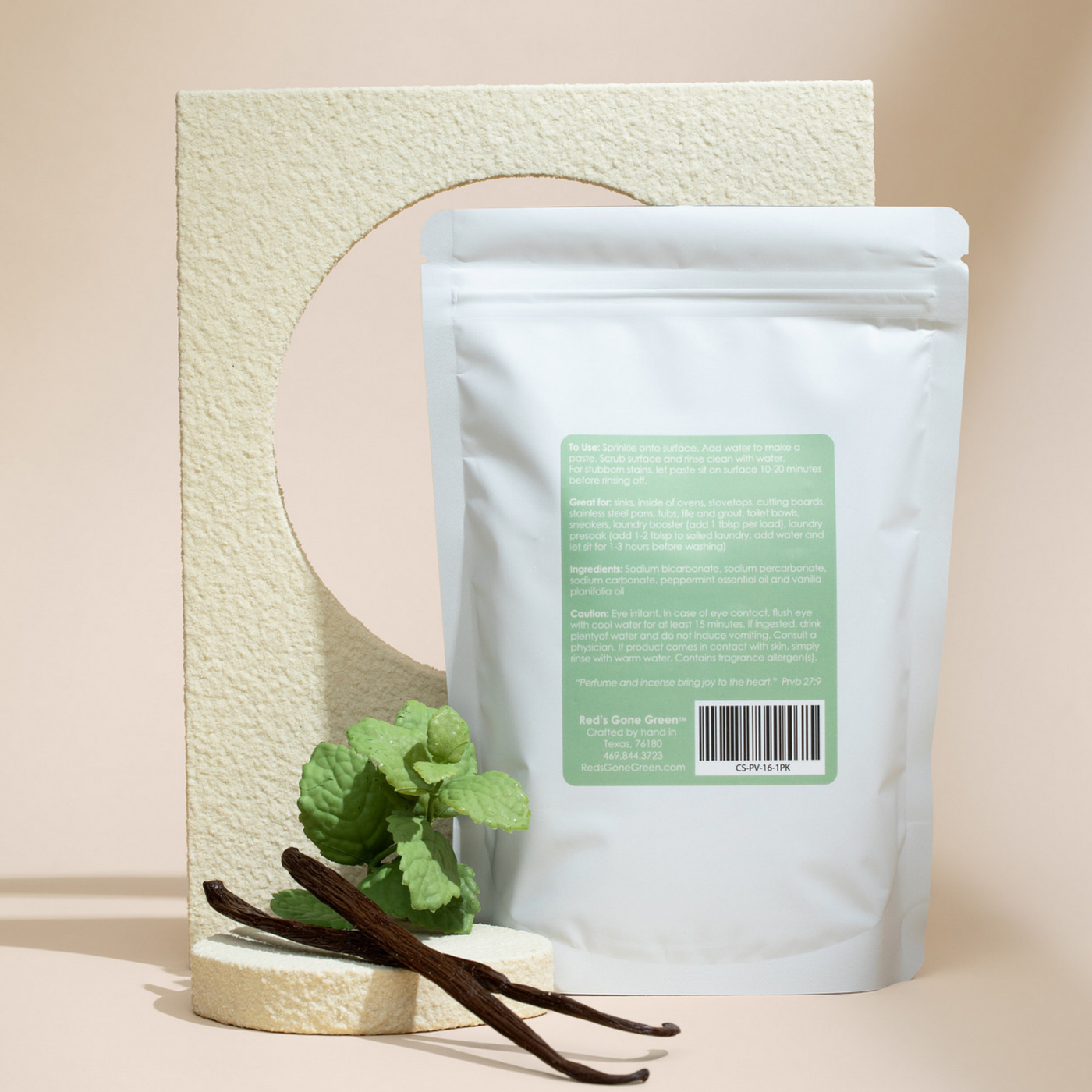 Peppermint Vanilla Kitchen Sink Powder Scrub Refill, 16 oz