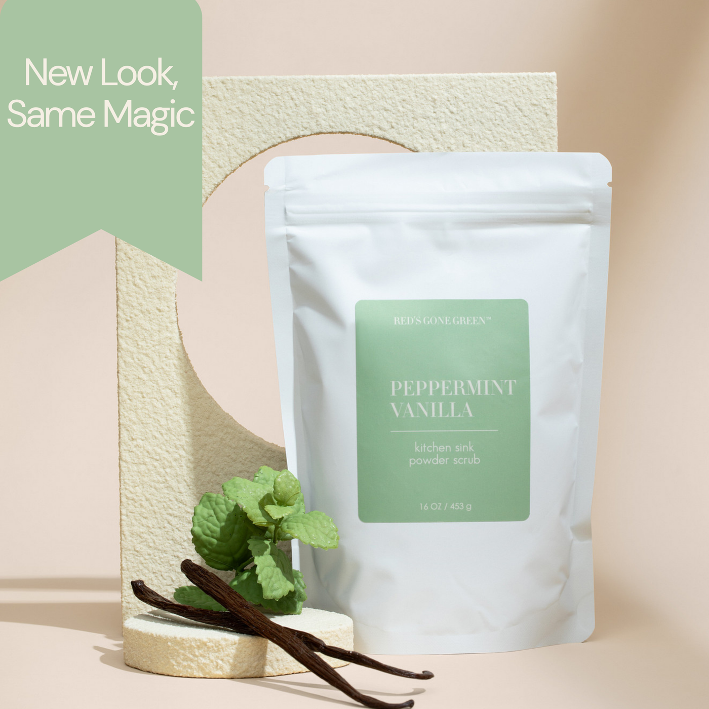 Peppermint Vanilla Kitchen Sink Powder Scrub Refill, 16 oz