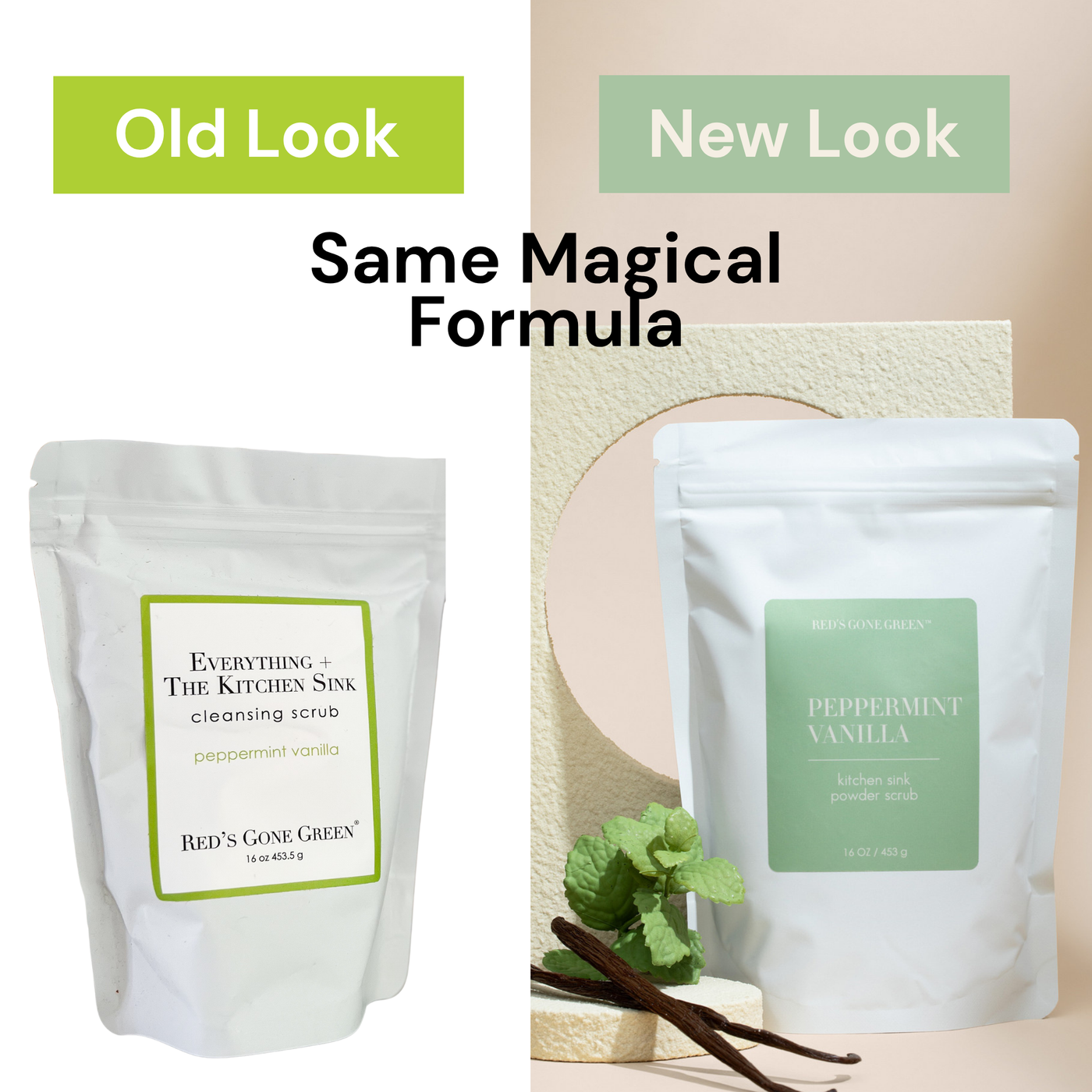 Peppermint Vanilla Kitchen Sink Powder Scrub Refill, 16 oz